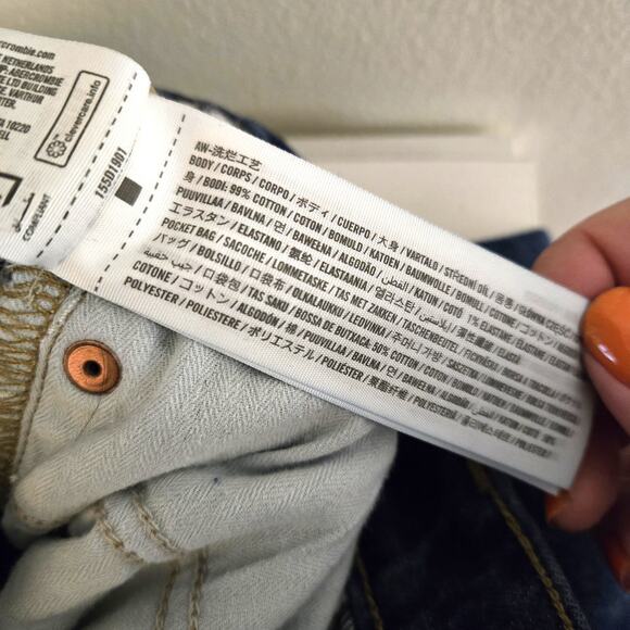 Abercrombie & Fitch The '90s Relaxed High Rise Jeans Dark Wash 27 4 - Picture 8 of 9